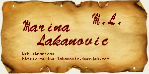 Marina Lakanović vizit kartica